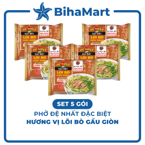 [SET 5 GÓI] - ACECOOK - Đệ Nhất phở đặc biệt lõi bò gầu giòn (không thịt) phở bò Đệ Nhất lõi bò gàu giòn ăn liền (67g/gói)