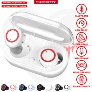 TWS 5 headset Bluetooth HIFI BASS Stereo music telfon gaming wireless earphone Smart Touch with mic