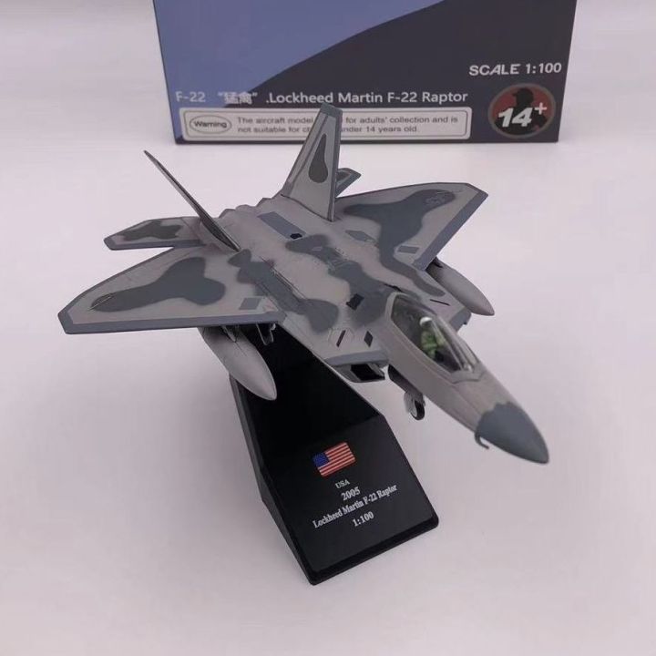 Scale 1/100 Fighter Model US F22 Raptor Military Aircraft Replica Aviation  World War Plane Collectible Toy For Boy Lazada PH