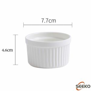 Seeko Kitchen Colorful Ceramic Striped Bowl For Baking Or Serving Small Large