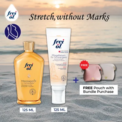 FREI OL Pregnancy Power Bundle | Massage Oil 125mL (1 unit) + Nourishing Balm 125mL (1 unit)