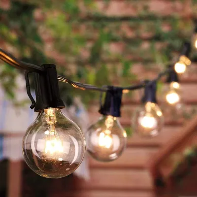 Fairy String Light 25FT G40 Globe Festoon Bulb Patio Outdoor Waterproof Fairy Lights for Christmas Wedding Party Xmas