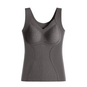 【กระชับสัดส่วนและกันหนาว】เสื้อกล้ามมีบรา ผ้าอย่างดี เสื้อกั๊กเก็บหน้าท้องแบบกํามะหยี่หนาและยาว ชุดชั้นในเก็บความร้อนสำหร