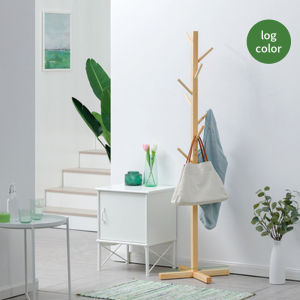LACCOHUG Penyangkut Baju Solid Wood Brown/White/Wood Coat Rack Bamboo Clothes Rack Rak Baju Bedroom Coat Hanger Stand 晾衣架