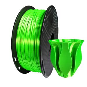 Silk Lime Green PLA Filament 1.75 mm 3D Printer Filament Consumables 1kg Spool Bright Neon Green 3D Printing Material FDM Printer Silky Metal Like Shiny Metallic Green PLA Filament CC3D Green Color