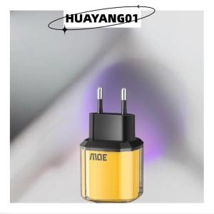HUAYANG01 [HOT FASHION] Portable Mini 30W 2 Ports Type C USB Mobile Phone Charger Fast Charging EU US UK Plug Wall Quick Charge Adapter For Xiaomi