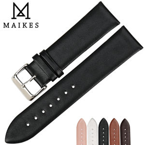 new MAIKES Genuine Leather Watch Bracelet Watch Accessories Watch Strap Black Watchband For MIDO DW CK TIMEX TISSOT CASIO Watch Band high-quality
