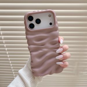 Matte Simple 3D Cream Texture Back Phone Case For iPhone 17 Air 16 15 14 Plus Pro Max Shockproof Wrinkle Soft Protective Cover