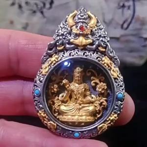 Tibetan Style Garuda Gau Pendant 12 Zodiac Guardian Buddha Necklace Manjushri Ksitigarbha Thousand-Hand Kwan-yin Amulet Jewelry for Men Women