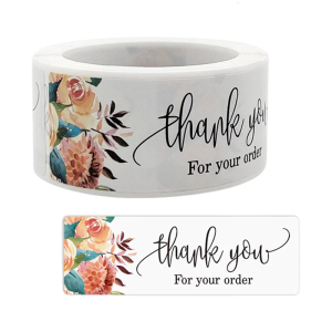 120Pcs/Roll Adhesive Thank You Sticker Roll Paper Sticker for Enhancing Gift Presentation and Small Business Packaging