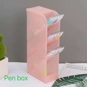 กล่องเก็บเครื่องเขียน กล่องดินสอ ที่ใส่ปากกา 4 ช่อง ที่ใส่ปากกา 3 สี (เลือกได้)