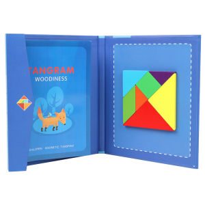 [SG SELLER] Kids magnetic Tangram set educational early learning toys children wooden toy magnetic 3d puzzle