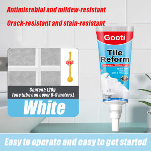 Gooti Tile Grout Waterproof Anti-Mold Formula for Bathroom Kitchen Floor and Wall Tiles Stain-Resistant Roof Sealant Tile Grout Epoxy Sealant Waterproof Tile Reform Tools