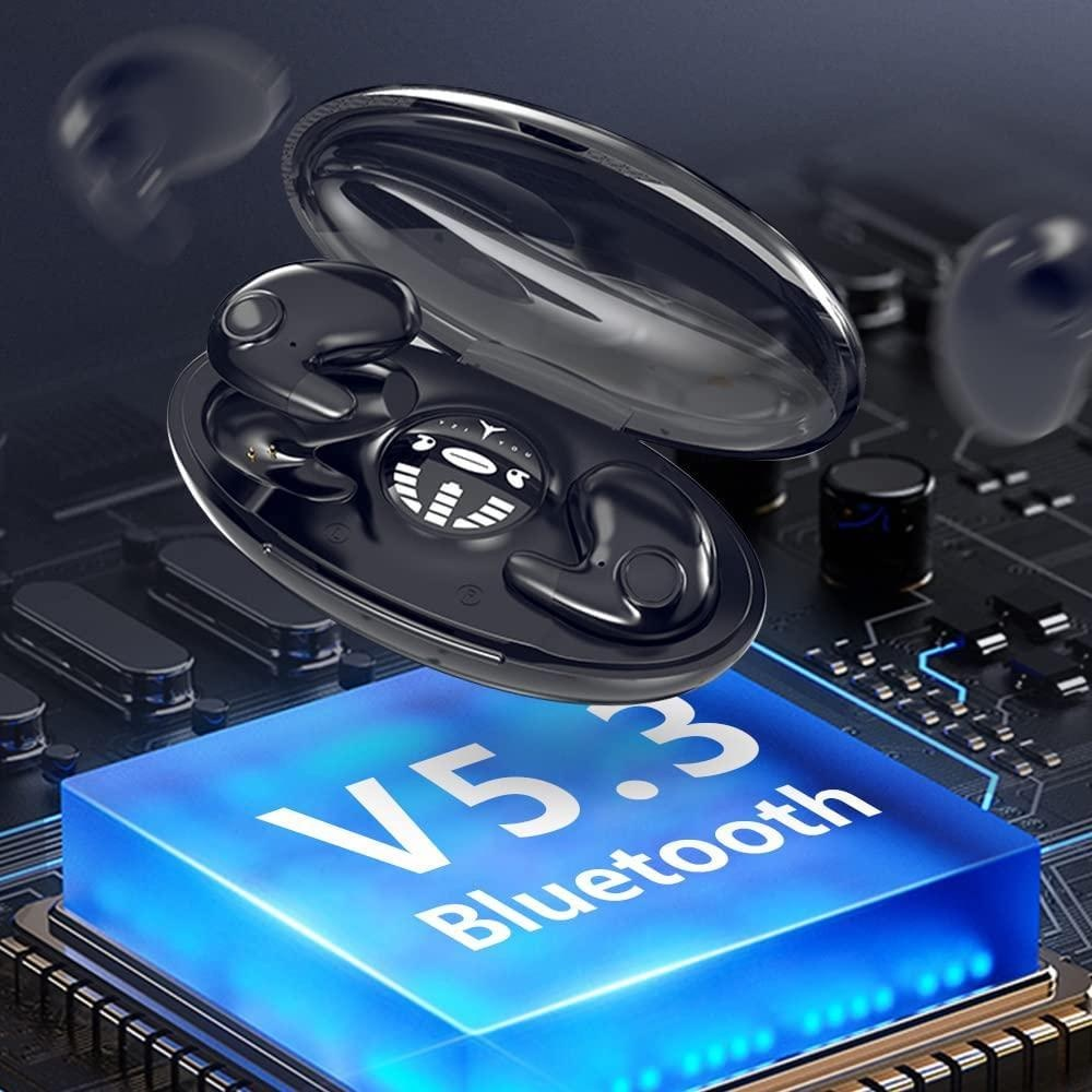 Fone de ouvido Bluetooth intra-auricular sem fio, mini ultrafino, para dormir, com som Hi-Fi e cancelamento de ruído._voghion.com