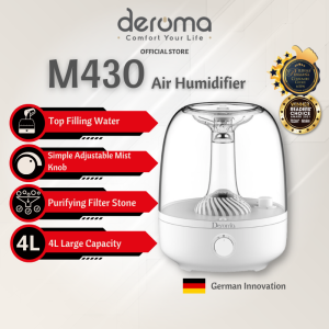 Deroma M430 Air Humidifier Transparent White Water Tank Large Capacity (4L) - Water spray mist disinfectant / Sanitize