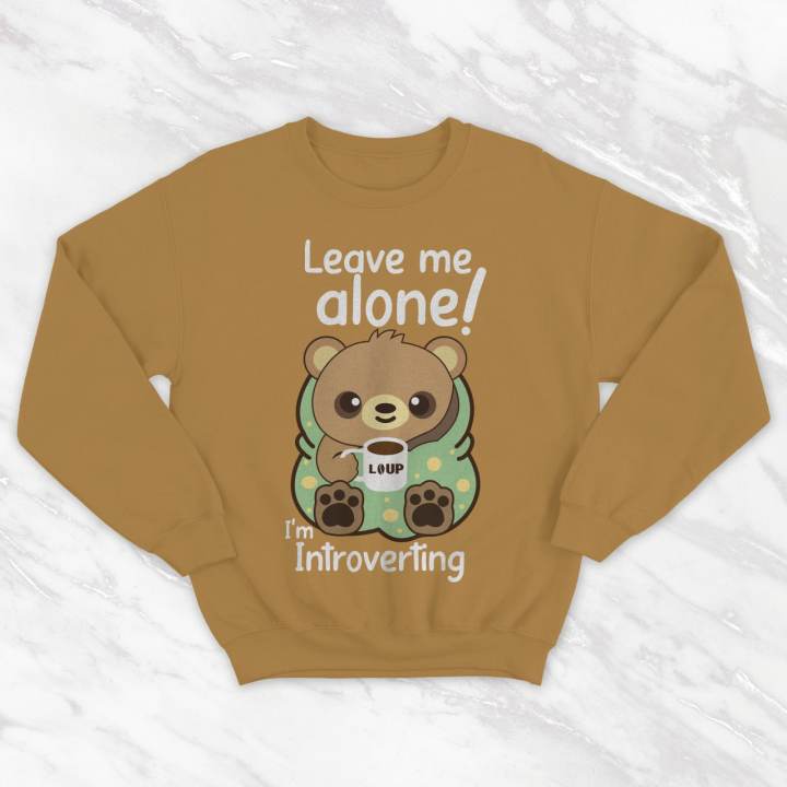 Leave Me Alone Size M - XXL Crewneck Sweater Wanita Lucu Ala Korea