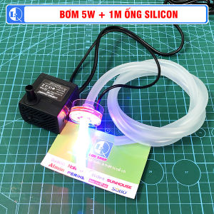 Máy bơm thác nước phong thủy | Máy bơm tiểu cảnh mini có đèn