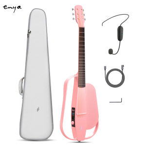 Enya Acoustic Electric Carbon Fiber Travel Guitar NEXG SE Smart Guitarra for Adults with 30W Wireless Speaker Thickened Gig Bag Wireless Headset Mic Charging Cable and Adjusting Wrench 38 Inch