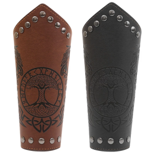 Middle Ages Wristband Perfect for Costume Parties Gatherings Cosplay Totems Studs Gauntlet Bracer Brown Wristband