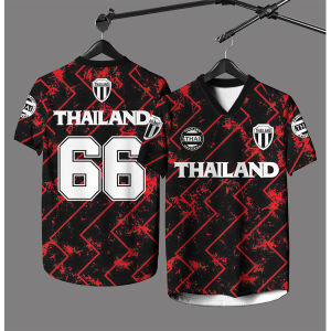 [OFSDIY] ชุดกีฬาฟุตบอลชายทีมไทยแลนด์เบอร์ 66 เสื้อกีฬากลางแจ้งชายคอวีหลวมและระบายอากาศได้