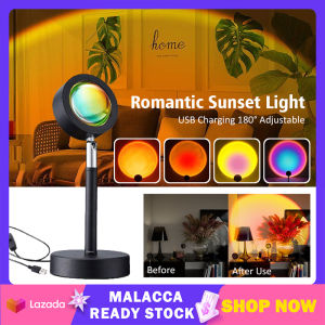 Projector Sunset Light Rainbow Background Wall Decoration USB Charging Rainbow Light Sunset Red Living Room Creative Decoration Floor Lamp 夕阳灯 | Cute Baby