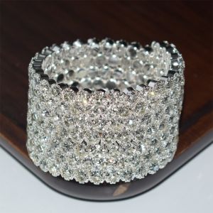 PRIMEPICKGLOBAL Full Rhinestone For Women Bridal Jewelry Hand Wrist Bracel Five Rows Bangles Wedding Bangles Crystal Bracelets