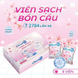 Viên thả bồn cầu CleanZ sạch khuẩn thơm mát tẩy sạch mảng bám khử mùi diệt vi khuẩn toilet chai thả bồn cầu thế hệ mới