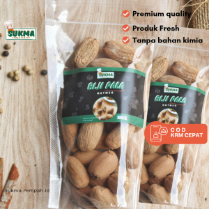 Biji Pala Kering Lonjong Asli 100gram - Nutmeg - Rempah Herbal Bumbu Dapur Masak Premium