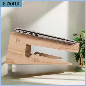 【E-WOITD】 Wood Laptop Stand Assembled Lapdesk Riser For Laptop Wooden Cooling Bracket Reinforced Support Base