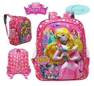 PROMO !!! Tas Ransel Anak Perempuan TK/ SD EMBOSS MIKA 3D Timbul Lampu LED Karakter Princess
