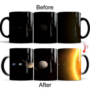 Creative Customized Heat Sensitive Color Change Magic Mug Planet Ceramic Mug Coffee Cup Water Cup