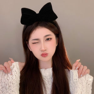 MillionGrid Ngọt Ngào Màu Đen Bow Knot Hairband Tính Khí Thanh Lịch Headband Cho Phụ Nữ Hàn Quốc Phong Cách Thời Trang Mũ Cô Gái Phụ Kiện Tóc