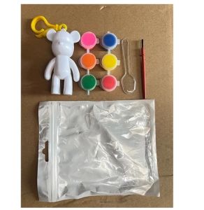 6 Colors DIY Fluid Bear Keychain Handmade Violent Bear Fluid Painting Toys Kids Gift Children