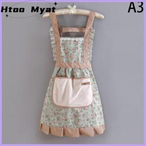 tantuoye Bông vải hoa cho phụ nữ nhà bếp oilproof tạp dề với túi và có thể điều chỉnh vành đai thắt lưng không thấm nước không tay BIB tạp dề