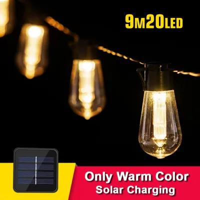 LED Solar String Light S14 Lamp Bulb Outdoor Light Waterproof For Courtyard Porch Party Wedding Bedroom Christmas Decoration Light