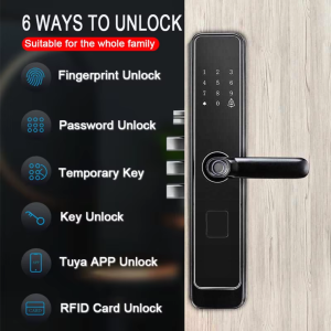 TaffHOME Gagang Smart Door Lock pintu rumah sidik jari Fingerprint Password Card RFID Alarm XR24