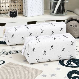 MODERNLUX Large-capacity Bowknot Pencil Case Multifunctional Back To School Pen Bag Portable Cartoon Pattern Stationery Organizer Students
