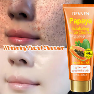 Sabun papaya facial foam brightening - Cleanser wajah Papaya Whitening Facial cleanser Papaya Facial Wash 100ML Sabun Cuci Muka Pembersih Wajah & Pemutih Penghilang Jerawat Dan Komedo