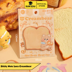 30 lembar Sticky Note Cute Cream Bear/ Memo Label Sticker Catatan Tempel Kartun