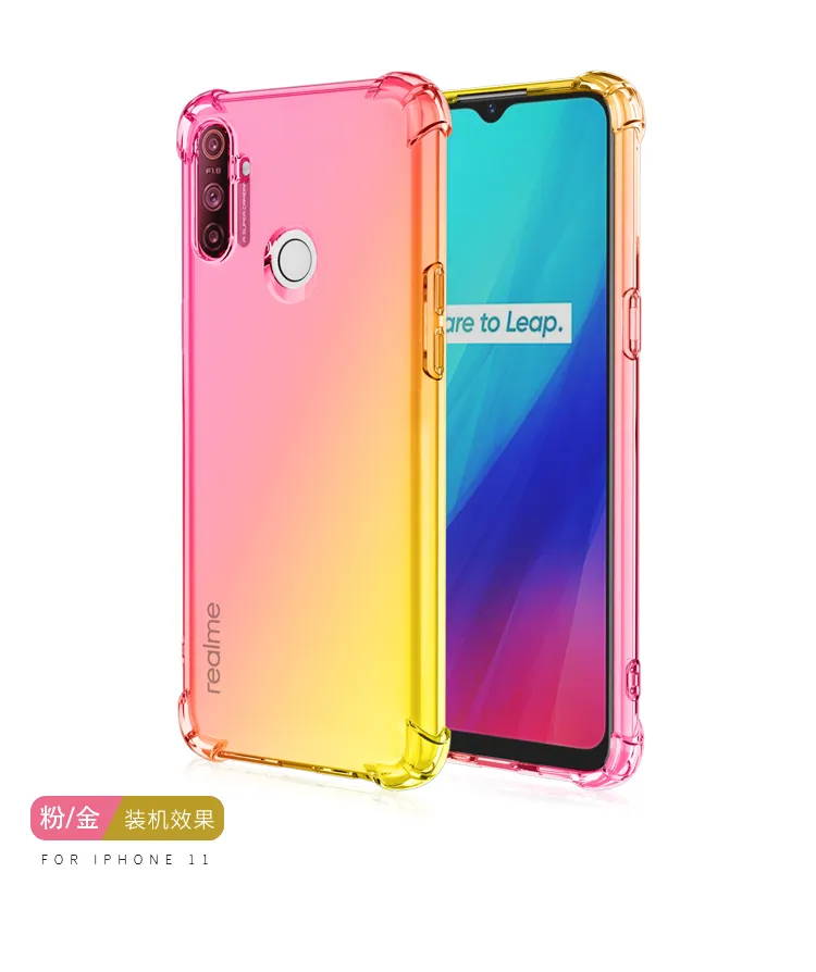 XICCI For OPPO Realme C3 Gradient Color Case Cover Soft TPU Silicone Phone  cases Back Cover Shockproof Casing