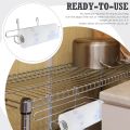 Paper Towel Holder for Wire Shelving 5'' D x 12'' W x 4.5'' H Hanging Paper Towel Holder Wire Shelf Accessories for Camp Dorm Laundry Room Stove Kitchen(Silver). 