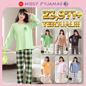 [CUTE Design] Pyjamas Women Sleepwear Long Sleeve Combo Long Pants Baju Tidur Wanita Pajamas Panjang 长袖长裤睡觉衣女 PJ020