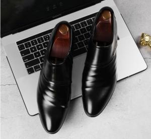 SENSIPIC#Gorman Shoes for men Laceless High Quality PU Leather Material Business Casual Design