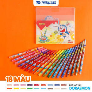 Bút sáp vặn 12/18/24 màu Thiên Long Colokit Doraemon màu siêu đẹp an toàn sử dụng TCR-C04/DO TCR-C05/DO TCR-C009/DO