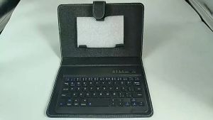 Bluetooth Mini Wireless Keyboard with PU Leather Case for Smartphone Wireless Bluetooth Keyboard for Iphone Huawei Xiaomi Tablet Mini Keyboard Mobile Phone Gaming Keyboard PU Case Support