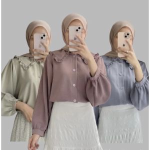 Sayum id Blouse Wanita Crinkle Airflow Atasan Blouse Wanita Crinkle Premium