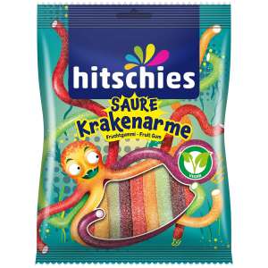 Hitschies Saure Krakenarme เยลลี่ผลไม้รวม  เคี้ยวหนึบ น้ำหนัก 125 กรัมสินค้าจากเยอรมัน  (Vegen)  Exp.12/2026