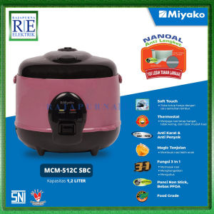 MIYAKO Magic Com Rice Cooker Anti lengket NANOAL 1.2 Liter 12L MCM 512C SBC