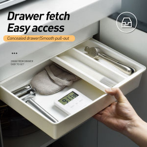 Under Desk Drawer Organizer Self-Adhesive Under Table Drawer Tray Hanging Desk Storage Hidden