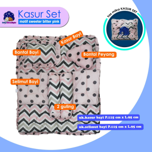 Promo! Kasur set bayi (kasur bayi rampleBed cover bayi1 bantal kotak1 bantal peyang2 guling)